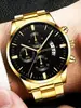 Reloj de Acero Inoxidable de Moda para Hombre Lujoso Calendario Cuarzo Pulsera Relojes de Negocios para Hombre Reloj Montre Homme