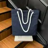 Bolsa Nuvem Casual de Grande Capacidade para Estudantes Frequentar Aula Bolsa de Ombro de Lona Versátil Simples para o Dia a Dia Tote de Ombro