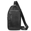 Nova Bolsa de Ombro Elegante de Couro de Primeira Camada Peito Masculino Multifuncional Bolsa Couro Simples Bolsa Peito À Prova D'Água Bolsa para Homens