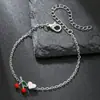 Pulseira Europeia e Americana Mais Vendida Pulseira com Pingente de Frutas Cereja Pingando Óleo de Cor Alta Pulseira Criativa Fresca Doce de Nicho