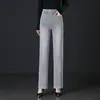 Jeans rectos de cintura alta hechos a medida para mujer, nuevo estilo primavera y otoño, elegantes y adelgazantes, pantalones largos azules, versátiles para mujeres de mediana edad
