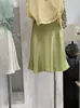 Falda Corta Midi de Satén de Acetato Estilo Francés Cola de Pez para Mujer Kekezoon, de Gama Alta y Elegante, Falda de Línea A que se Ajusta a la Cadera 7364
