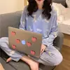 Pijama para Mujer Primavera y Otoño Estilo Coreano 2025 Manga Larga Lindo Traje de Dibujos Animados de Estudiante Suelto Traje de Ropa para el Hogar Otoño e Invierno