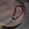 Lanyard de Muñeca para Teléfono Corto Tejido a Mano, Pulsera Anillo para Mujeres, Duradero y Exquisito, con Diseño de Loto y Vintage