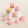 Resina tridimensional fofo fofo fofo fofo porquinho rosa porco gordo fofo acessórios de joias diy ornamentos pequenos criativos para mesa e carro