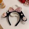Diadema de Año Nuevo para bebé niña estilo antiguo diadema con bandera para la cabeza horquilla para traje Tang infantil Accesorios para el cabello estilo chino para niña Diadema a cuadros