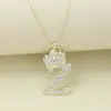 Collar con Corona de Aleación Creativa y Pedrería Letra Accesorios para Suéter Moda Más Fácil de Combinar Regalos Exquisitos Joyería para Mujer