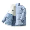 Nueva chaqueta acolchada de algodón de doble cara 2024 para hombres y mujeres con chaqueta acolchada de algodón engrosada forrada de forro polar para parejas, chaqueta acolchada versátil de color liso