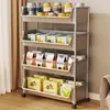 Estante de Almacenamiento de Snacks Móvil Sala de Estar Cocina Estante de Almacenamiento de Frutas Carrito Multicapa Estante de Almacenamiento Multifuncional para el Hogar