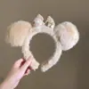 Diadema de estilo coreano kawaii para niña, bonita diadema de felpa con dibujos animados para otoño e invierno, diadema para lavarse la cara a presión con el pelo de niña dulce