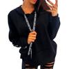 Sudadera holgada con cinta y letras explosivas de Amazon para mujer, talla grande europea y americana, invierno de 2022