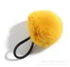 Laços de cabelo de pelo sintético de coelho personalizados pelo fabricante, elásticos de cabelo infantis, acessórios de pompom DIY, pompons de pelo sintético de coelho