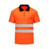 Camisa polo de seguridad reflectante de alta visibilidad para verano, ropa de trabajo para sitio de construcción, ropa de protección laboral de manga corta, ropa de ingeniería transpirable y resistente al desgaste