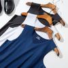 Colete Esportivo Masculino de Seda Gelada com Mesh, Sem Costura, Xadrez, Verão, Tendência, Fino, Slim Fit, Ombros Largos, Secagem Rápida, Gola V, Sem Mangas
