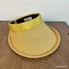 Sombrero de Paja de Ala Ancha de Moda con Bordes Enrollados, Diseño de Parte Superior Abierta, Sombrero de Paja con Banda para la Cabeza para Mujer, Sombrilla Japonesa con Protección UV para Salidas