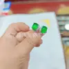 Anillo de Lujo con Incrustaciones de Calcedonia Verde Hielo Chapado en Plata al por Mayor Nuevo Estilo Chino Anillo Abierto de Ágata Verde Anillo de Jade Joyería