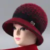 Chapéu de Inverno para Mulheres, Idosas, Chapéu de Lã Tricotado Quente com Forro de Fleece, Chapéu para Mãe de Meia-Idade e Idosa, Chapéu com Aba Larga e Proteção para Orelhas com Forro de Fleece