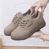 Tênis Esportivos de Couro da Moda para Mulheres, Estilo Popular de Primavera e Outono, Mocassins Versáteis, Antiderrapantes, Impermeáveis, Tênis de Solado Macio, Sapatos para Uso Externo com Solado Espesso