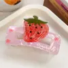 Novo Presilha de Cabelo Quadrada Média de Frutas Frescas Presilha de Cabelo de Maçã Morango Cereja Presilha Doce de Tubarão Estampada para Mulheres