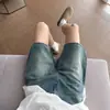 Shorts de Mezclilla Azules Vintage de Pierna Ancha para Mujer, Estilo Delgado de Verano, Corte Holgado, Tallas Grandes, Favorecedores para Cuerpo Tipo Pera, Shorts de Longitud Media