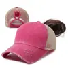 Boné de Baseball de Tela Feminino para Primavera e Verão, Chapéu de Sol para Rabo de Cavalo, Boné de Bico de Pato Liso Vintage Lavado Estilo Coreano para Uso Externo