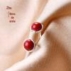 S999 Sterling Silver Red Bean Ear Bone Nail Female Retro Niche Brincos Loose Stone Screw Ear Jewelry Mulheres