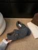 Zapatos Burken Cálidos de Lana con Suela Gruesa NUOQILIN para Mujer, Invierno, Combinan con Todo, Casuales, Aumentan la Altura, Mocasines Forrados de Felpa