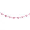 Dia dos Namorados Banner de Feltro Rosa Coração de Amor com Contas Bandeira de Puxar Decoração Festa Temática de Feriado Casamento Aniversário Decoração