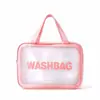Bolso tipo bandolera coreano de gran capacidad, bolso bandolera para viaje, bolsa de aseo transparente, bolsa cosmética esmerilada impermeable, bolsa de almacenamiento para productos de cuidado de la piel