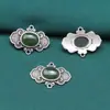 Prata esterlina S925 anel duplo preto tinta ágata vermelha do sul jade Ruyi acessórios retrô desgastado DIY materiais artesanais