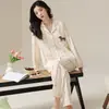 Algodão Puro2026 Pijama de Casal Novo Desenho Animado Primavera e Outono, Manga Longa e Calça, Corte Solto, Gola Reversível, Pode Ser Usado Fora de Casa, Roupa de Casa