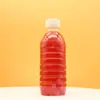 Garrafa de bebida descartável de 300ml em frasco menor, garrafa para chá gelado, garrafa de plástico PET para suco de cana com tampa