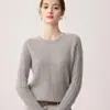 Suéter 100% cachemira pura para mujer, cuello redondo, engrosado, con diseño de hombro raglán, patrón de punto trenzado, manga larga y estilo jersey