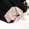 Pañuelo de Seda Floral Artístico y Fresco, Pañuelo Cuadrado Pequeño para el Cuello, Estilo Coreano, 58cm, Pañuelo de Seda 100% Algodón, Tacto de Alta Gama, Cinta para el Cabello, Pañuelo Decorativo para el Cuello