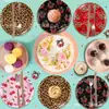 Bp038 Pratos de Papel Estampa de Leopardo Cereja para Festas de Feriado, Conjunto para 8 Pessoas, Pratos de Papel Descartáveis Decorativos Estampa de Leopardo