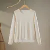 Suéter de Cachemira Nuevo Otoño/Invierno 2026 para Mujer con Dobladillo de Borlas, Cuello Redondo de Punto Holgado, Top Base