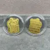 Shenzhen Shuibei Mismo Estilo Oro Puro 999 Tesoro de la Fortuna Aleación Gato de la Suerte Adhesivo Dorado para Teléfono Móvil para Atraer Riqueza Tienda de Oro