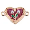 Nuevos Accesorios DIY de Lujo Accesible Elegantes Creativos de Venta Caliente Flor Perla Corazón Doble Colgante Material Aleación de Metal con Goteo de Aceite Lote