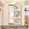Espejo de Empujar y Tirar Estilo Dopamina Crema Dibujos Animados Espejo de Cuerpo Entero Creativo Espejo Oculto Montado en la Pared Espejo de Prueba de Maquillaje para Dormitorio