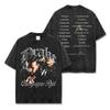 Camiseta de manga corta lavada con estampado de doble cara de Drake, estilo hip-hop transfronterizo estadounidense, suéter holgado con capucha y cuello redondo, venta al por mayor