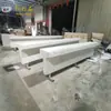 Diseñador de Paisajismo Feria Creativa Banco en Forma de T de Concreto Aparente Banco Largo de Piedra Artificial GRC para Exteriores Banco de Parque de Piedra Artificial