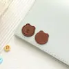 Etiqueta de Couro de Microfibra Desenho Animado, Etiqueta de Couro Estampada, Patch para Roupa, Etiqueta de Couro para Roupa de Boneca Pet DIY, Etiqueta de Urso com Rosto Sorridente