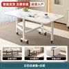 Mesa de comedor plegable engrosada, escritorio rectangular para espacios pequeños, no requiere instalación, móvil, multifuncional, mesa de comedor simple con ruedas
