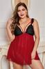 Ropa interior sexy de comercio exterior bata de casa europea y americana mujer gorda talla grande encaje tul pijama sexy en stock t008