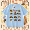 2026 Ropa para Perro Mi Cuchillo y Escudo Camiseta de Algodón Puro Manga Corta Shiba Inu Divertido Paquete de Emoticonos Abstractos Top para Niños y Adolescentes