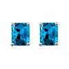 Pendientes de Tachuela Cuadrados de Diamante Verde Esmeralda Rectangulares Kaiwei, Pendientes Cuadrados de Diamante Verde Chapados en Oro Rosa de 18K, Joyería de Oreja de Lujo