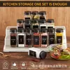 Juego de Botellas de Vidrio Negras de Aluminio con Tapa Transparente Cuadrada Transfronterizo, Juego de 12 Piezas para Almacenamiento de Cocina y Tarros de Condimentos