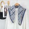 Bufanda de Seda con Patrón de Letras Geométricas de Moda Estilo Coreano 2023 Bufanda Decorativa para el Cuello Estampado Retro Doble Uso 65 Pañuelo Cuadrado Pequeño Cinta