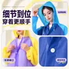 Impermeable de Eva para Adultos No Desechable, Poncho de Lluvia tipo Cárdigan con Bloques de Color, Portátil, Engrosado, a Prueba de Tormentas para Todo el Cuerpo