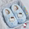 Zapatillas de Algodón Bordadas de Dibujos Animados Lidani para Mujer Estilo Nuevo Cálidas de Interior Felpa Gato Cómodas Otoño Invierno